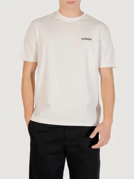 Koszulka crop top Mężczyzna NAPAPIJRI S-SMALL BOX SS beżowa