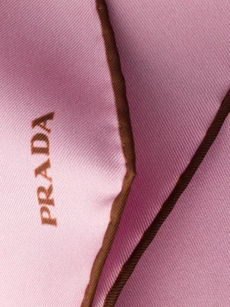 Fular Prada cu imagine din țesătură twill roz