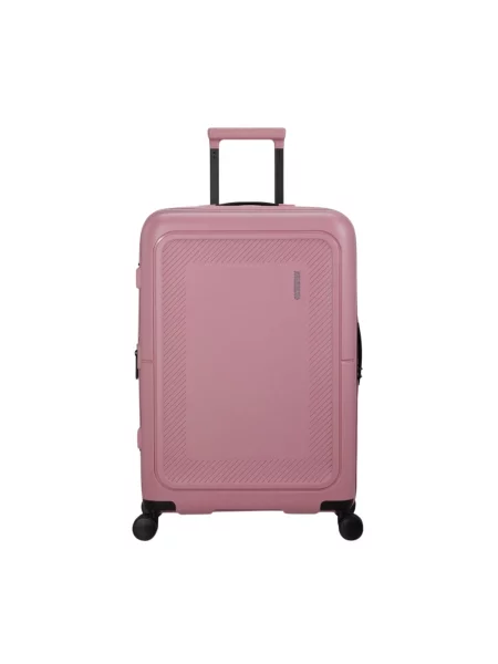 Lniana walizka American Tourister różowa