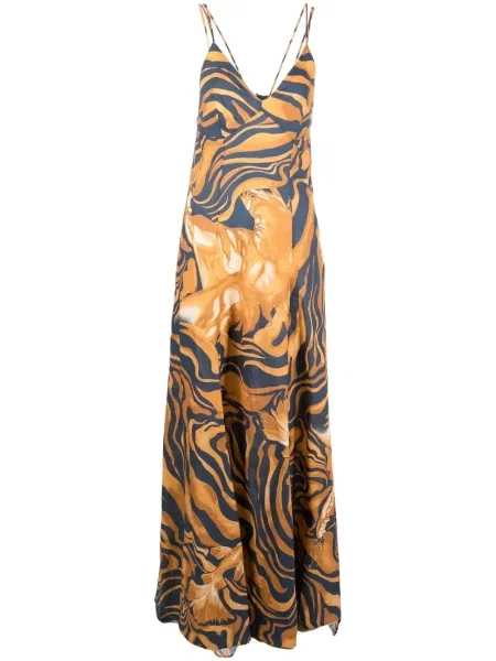 Rochie maxi Alberta Ferretti cu imagine galben