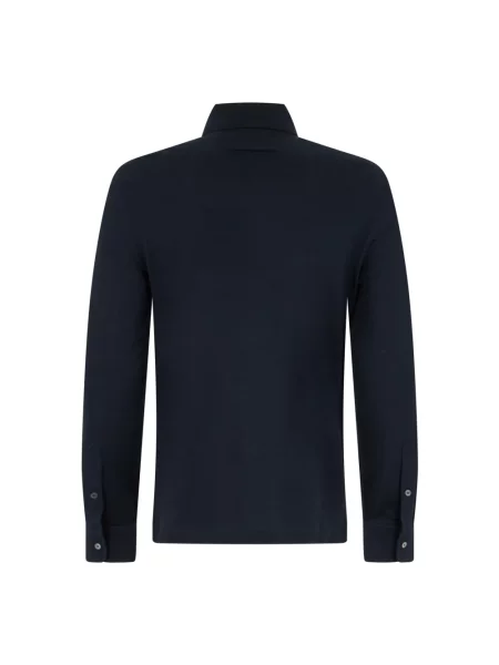 Koszula Zegna z długim rękawem niebieska