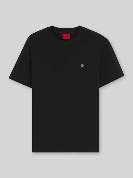 T-shirt o kroju relaxed fit z czystej bawełny model DROSTEE' Hugo czarna