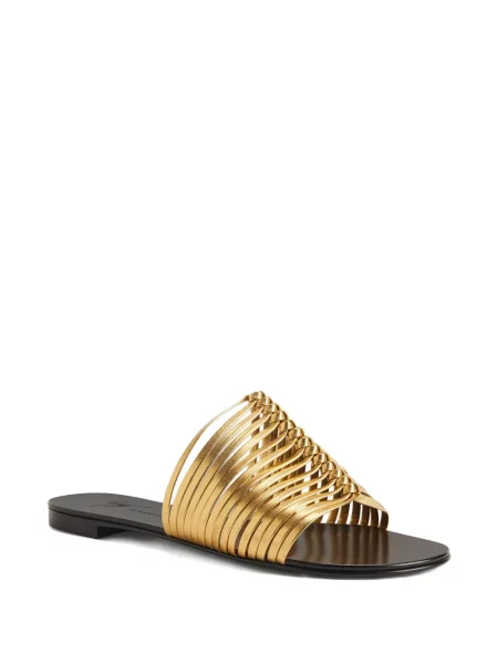 Sandale Giuseppe Zanotti fără toc auriu