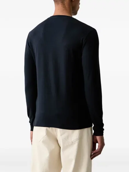 Lung tricou Trussardi cu broderie albastru