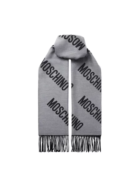 Moschino szalik wełniany szara
