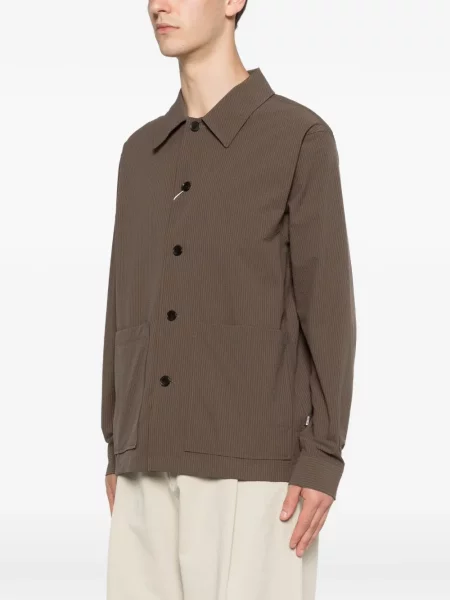 Pruhované pruhované košile Nn07 hnědé