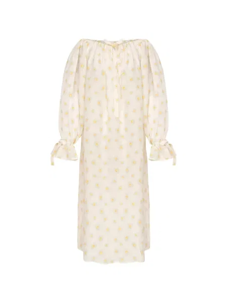Rochie midi Sleeper cu volane alb