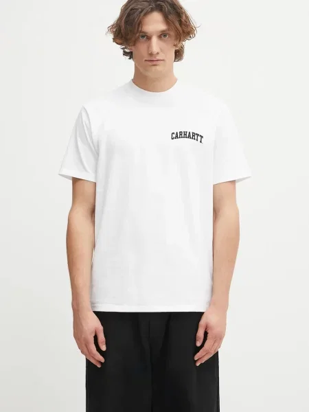 Carhartt WIP tricou din S/S University Script T-Shirt cu imprimeu alb