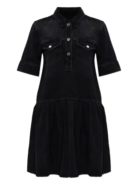 Krótka sukienka jeansowa Ganni garniturowa czarna