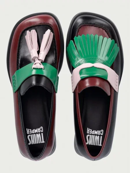 Camper mocasini pentru femei din piele TWS negru