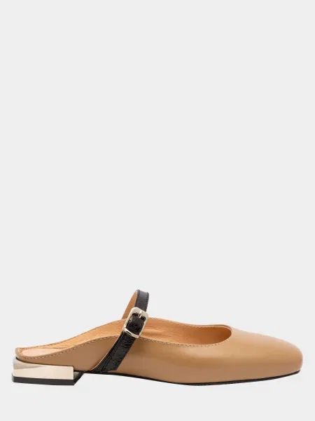 Кожаные сабо Enzo Verratti бежевые