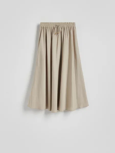 Reserved Спідниця міді з ліоцелу бежевий