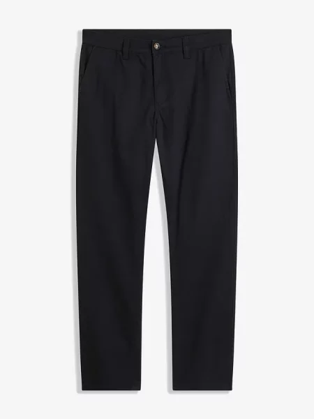 Spodnie chinosy relaxed fit ze stretchem z bawełny organicznej straight czarne