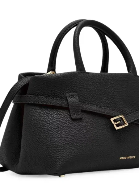 Geantă shopper Manu Atelier din piele negru