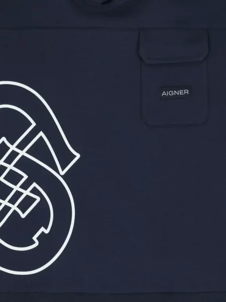 Bluza z kapturem dziecięca Aigner niebieska