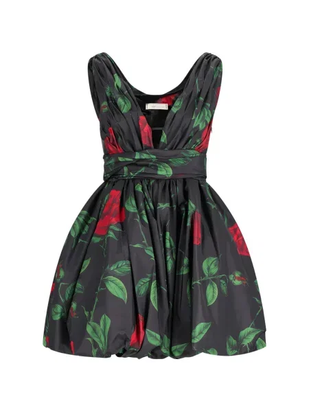 Tafta rochie mini Blumarine cu imagine negru