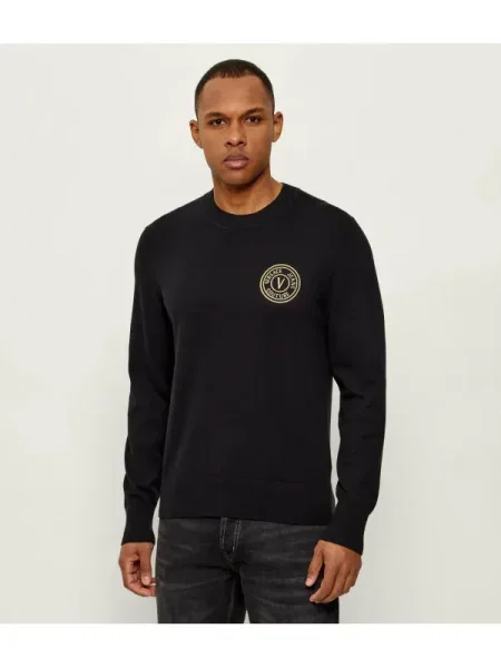 Versace Jeans Couture Pulover cu adaos de cașmir negru