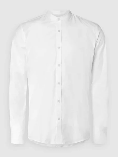 Koszula casualowa o kroju slim fit ze stójką Lindbergh biała