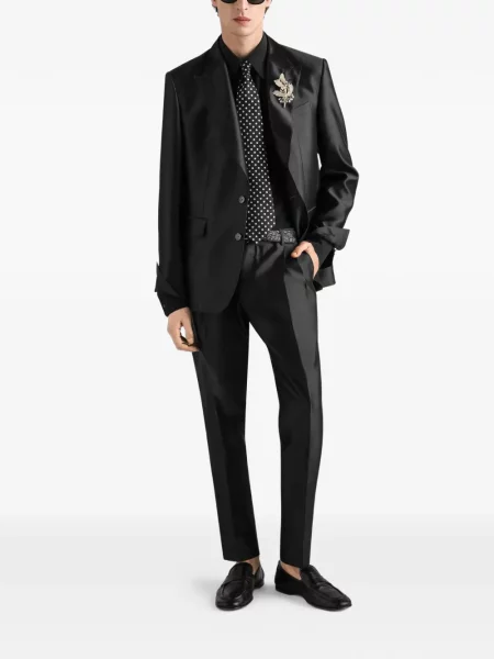 Geacă Dolce & Gabbana de mătase negru