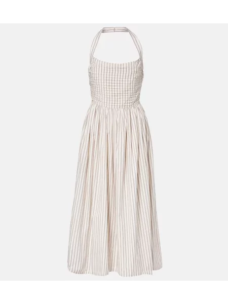 Rochie midi Markarian până la genunchi cu gât halter de costum bej