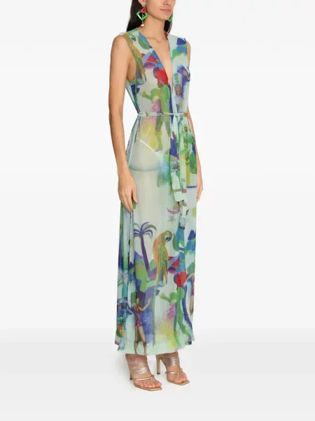 Maxi rochie maxi Amir Slama cu imagine de costum verde