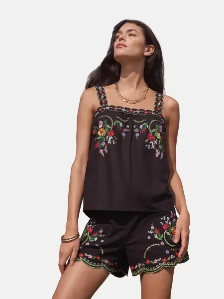 Love & roses Top galben / verde / roșu negru