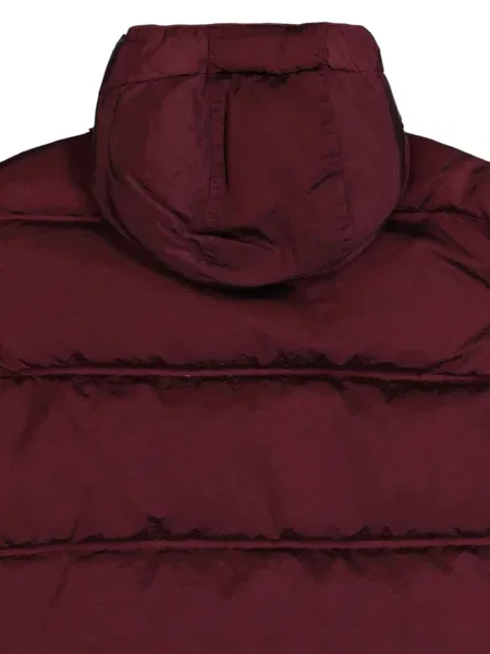 Geacă Stone Island cu glugă cu strasuri roșu