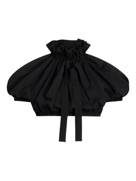 Bluzka Patou z falbankami o krotszym kroju czarna
