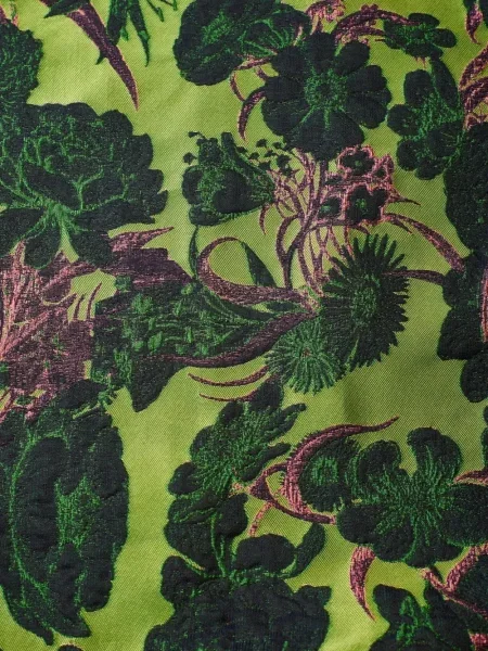 Cu centură geacă Psophia cu model floral din jacard verde