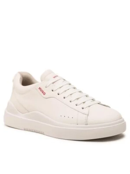 HUGO Teniși Blake Tenn lt N cu adaos de piele alb