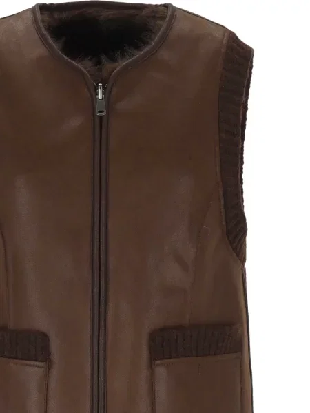 Reversibil vestă Urbancode cu blană maro