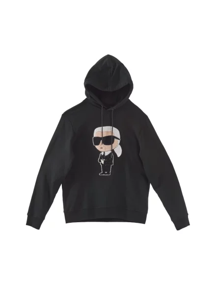 Bluza z kapturem Karl Lagerfeld z kapturem czarna