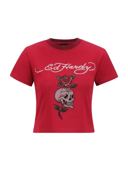 Ed Hardy Tricou roșu alb
