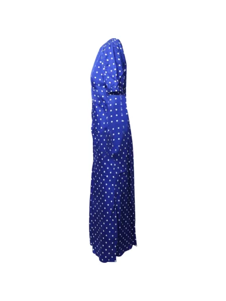 Rochie midi Self-portrait cu buline cu volane albastru