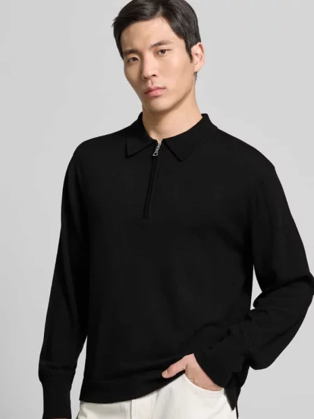 Sweter z czystej wełny lana Officine Generale czarny