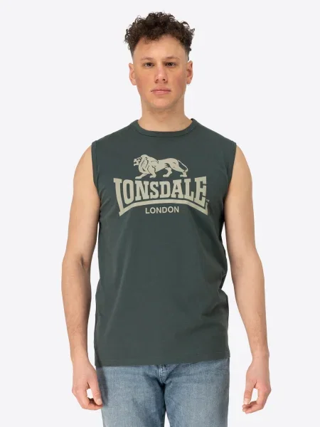LONSDALE Tricou Clopton stuf / închis verde