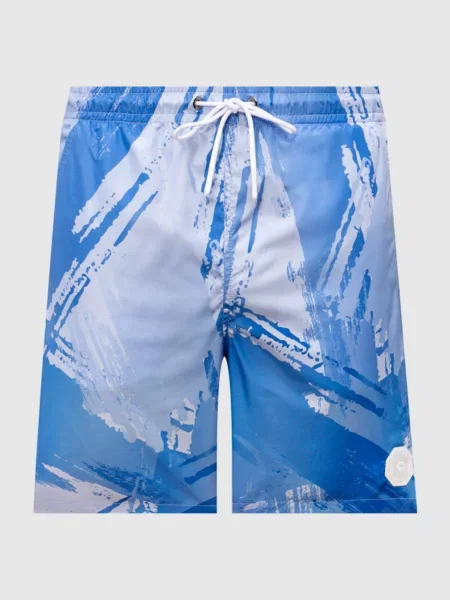 Шорты Stefano Ricci с принтом с абстрактным узором голубые
