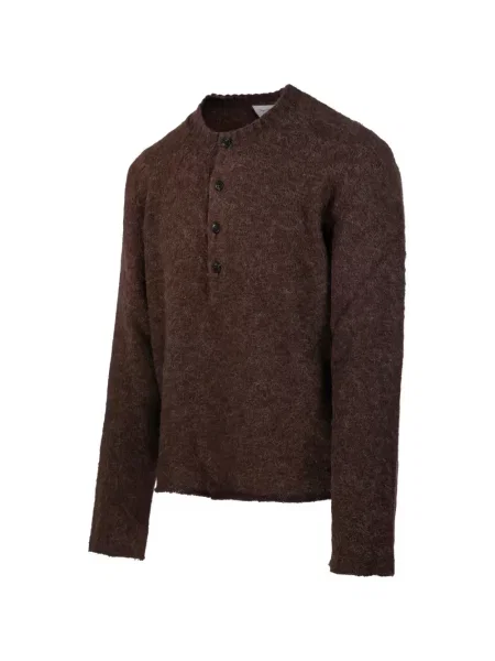 Pulover Diana Studio cu guler henley maro