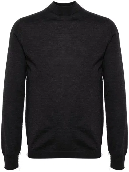 Pulover Maison Margiela cu decolteu rotund gri