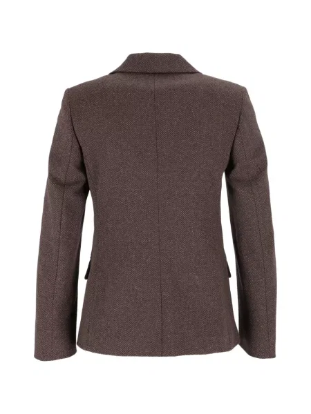 Geacă Weekend Max Mara din jerseu cu model herringbone maro