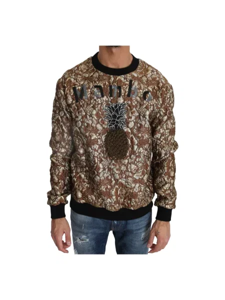 Sweter Dolce And Gabbana żakardowy brązowy