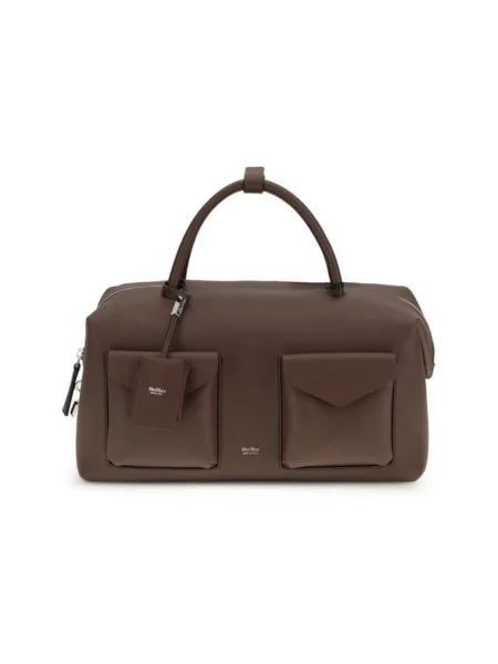 Torebka skórzana Max Mara skórzana brązowa