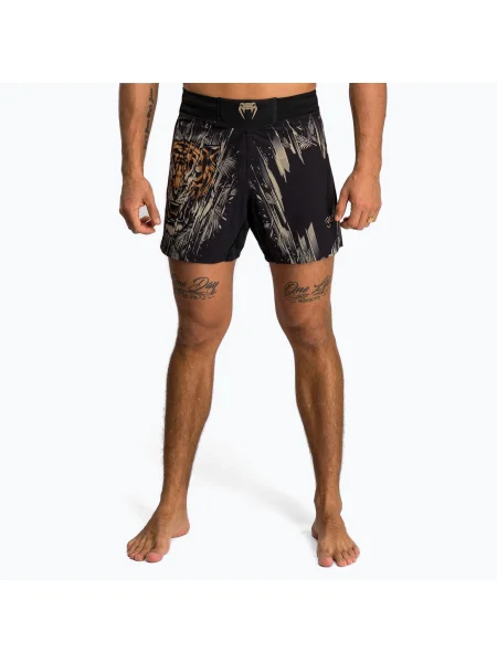 Pantaloni scurți de antrenament pentru bărbați Venum Tiger Fight Shorts black/neon orange negru