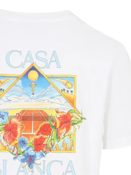 Tricou Casablanca cu model floral cu imagine alb