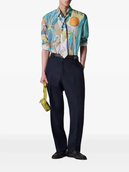 Pantaloni Paul Smith de lână albastru