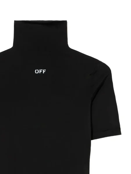 Top Off-white scurt alb