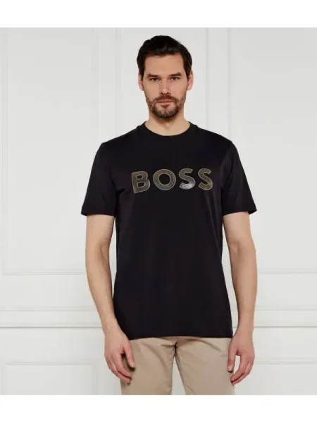 BOSS GREEN Tricou TL Logo | | stretch negru