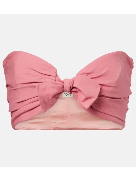 Lniany top Tove różowy