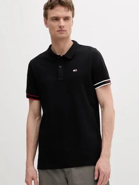 Bombažen polo črna