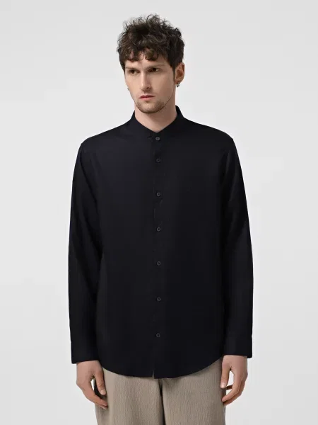 Рубашка Armani Exchange из лиоцела синяя
